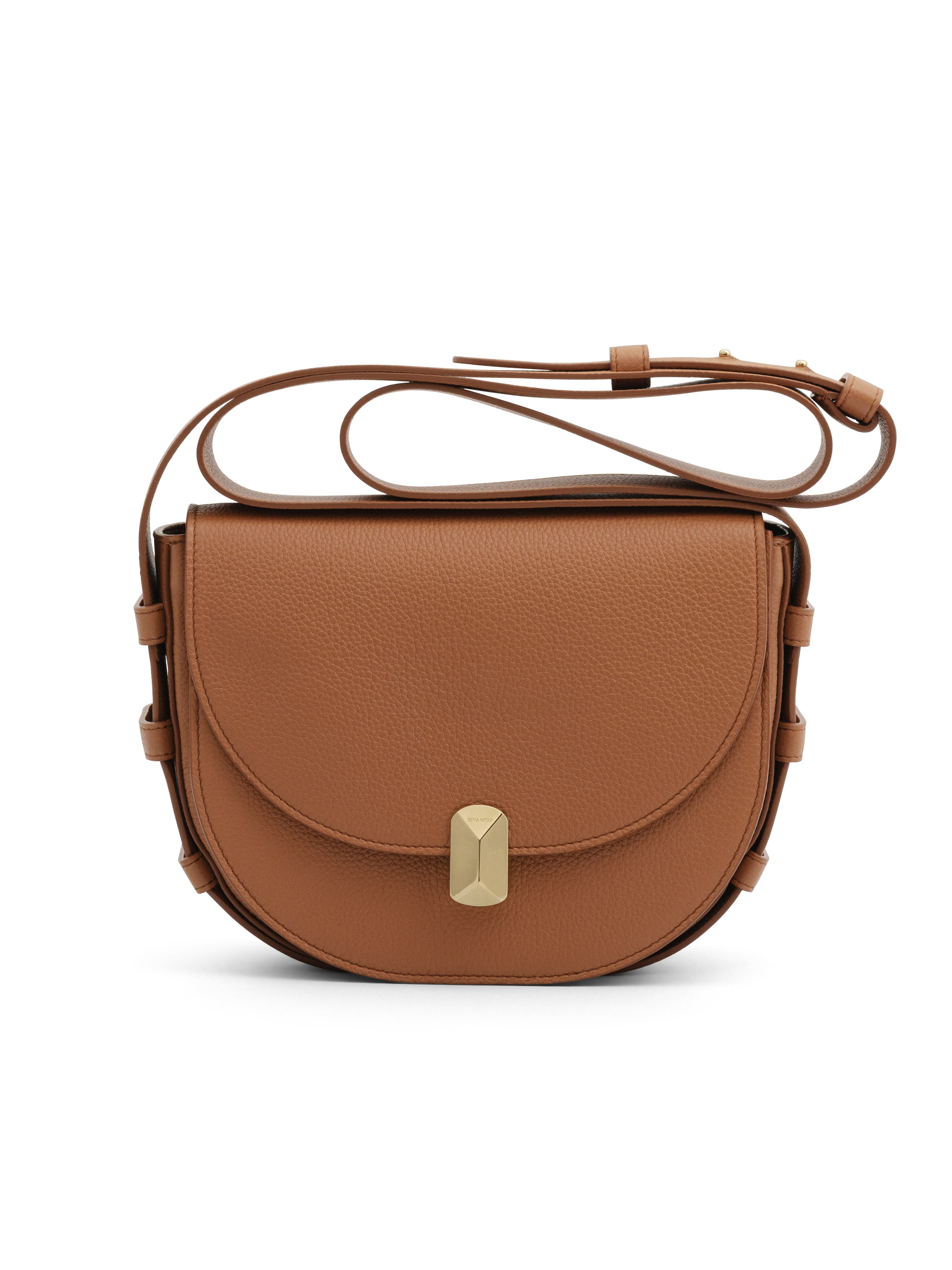 Chestnut grain calf leather crossbody bag No. 18 by Siena Wolf
