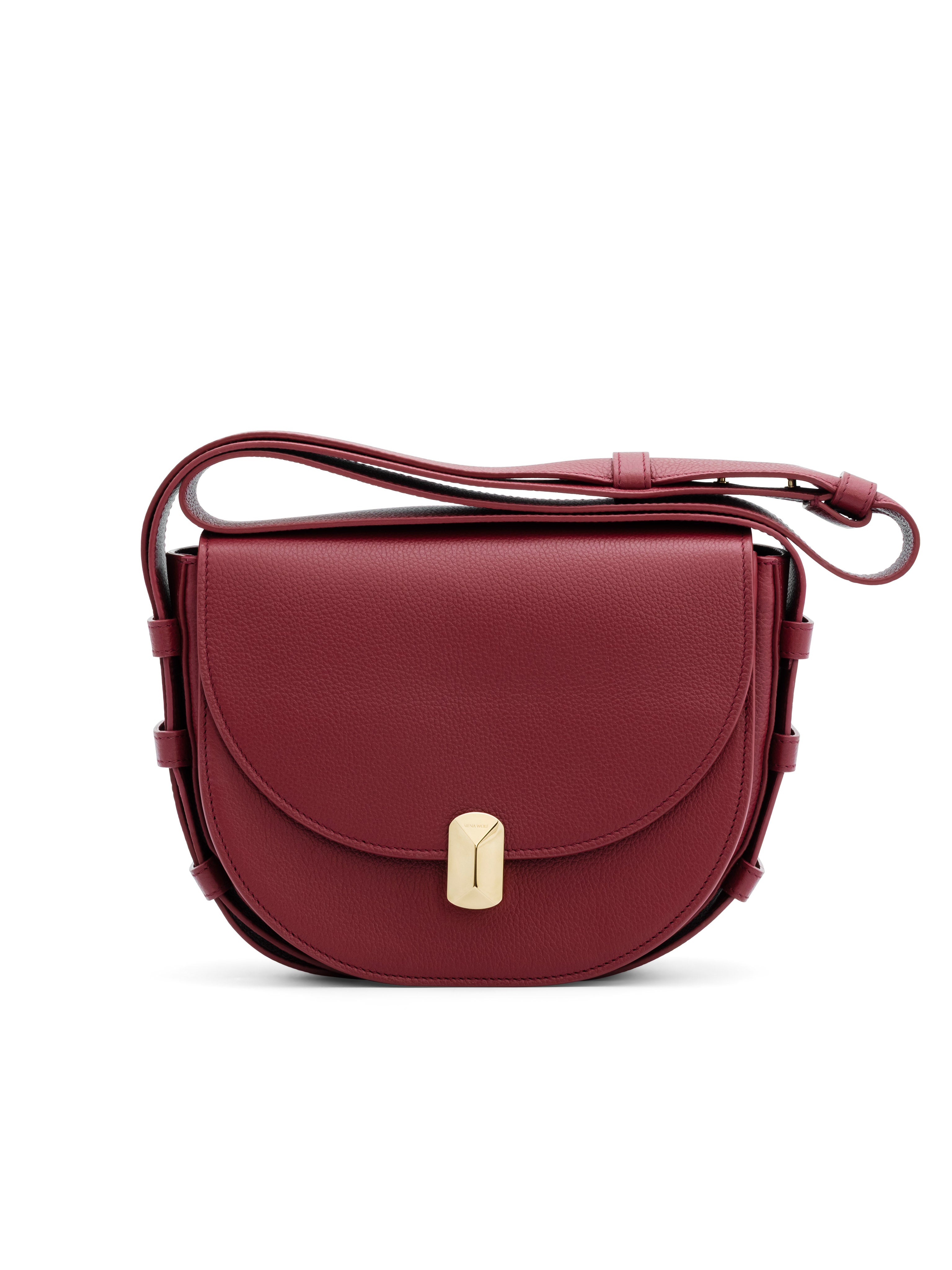 Burgundy grain calf leather crossbody bag No. 18 by Siena Wolf
