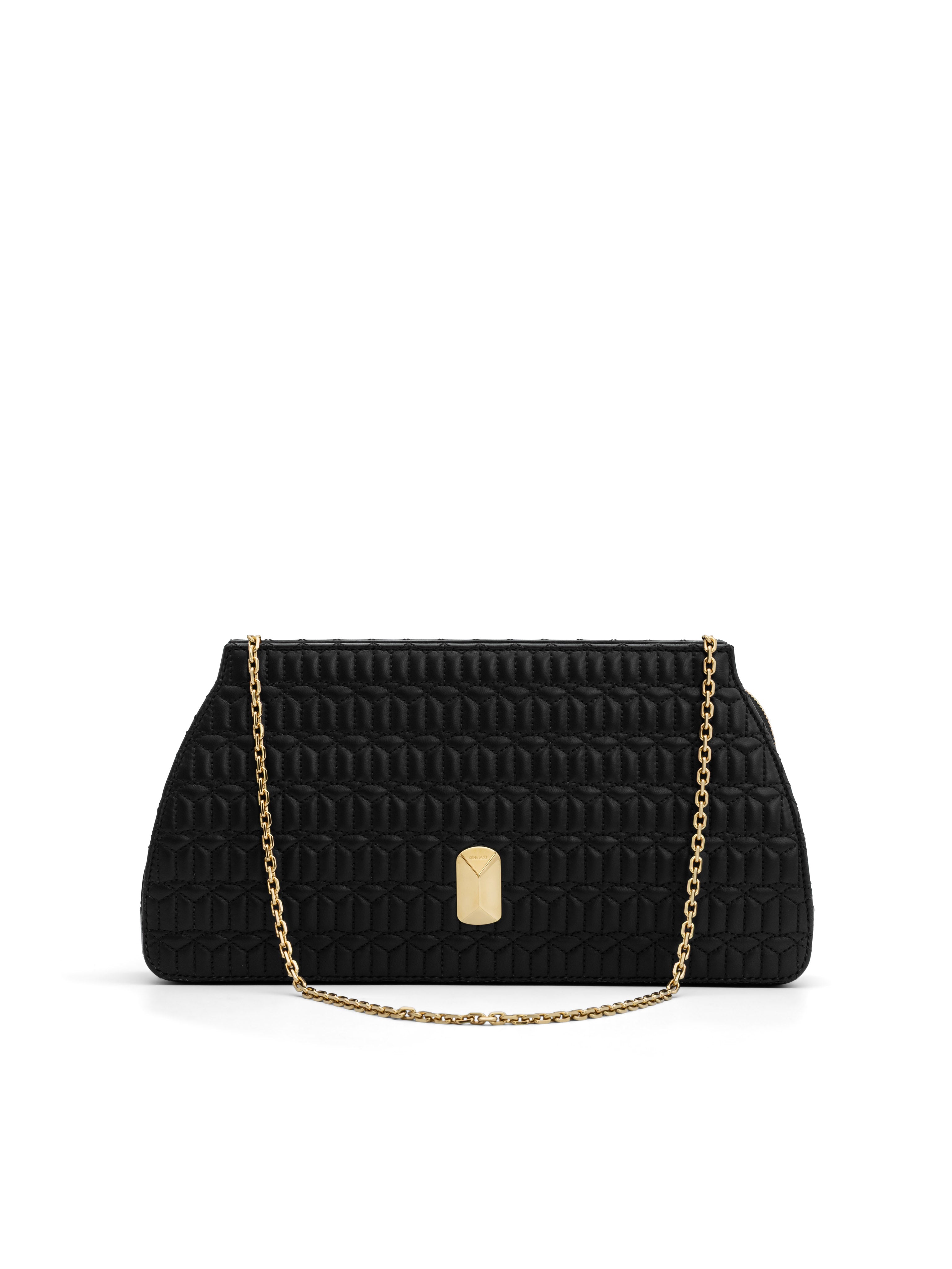 Quilted nappa leather convertible clutch No. 15 by Siena Wolf
