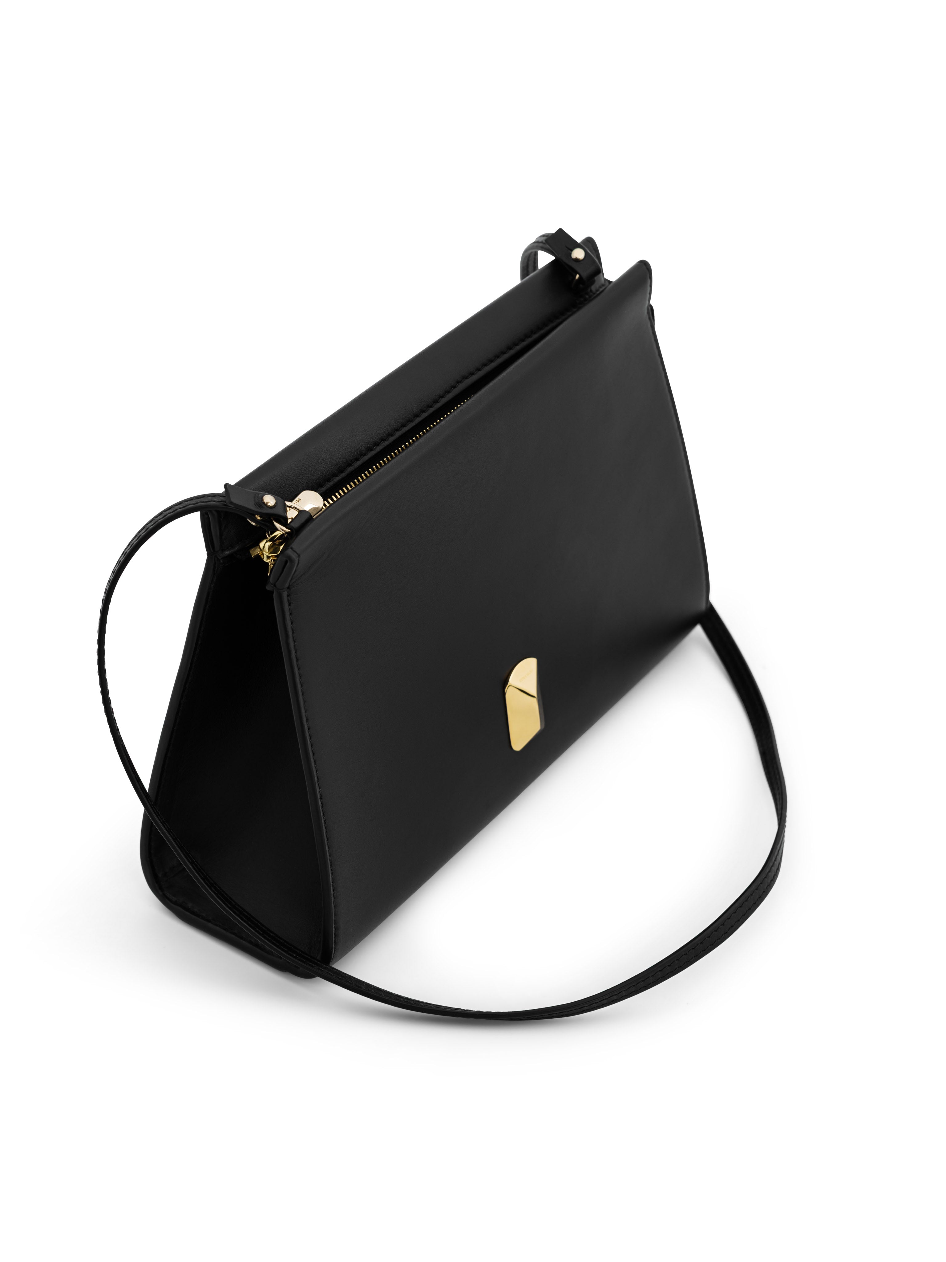 Side view of No. 17 small shoulder bag handcrafted leather
